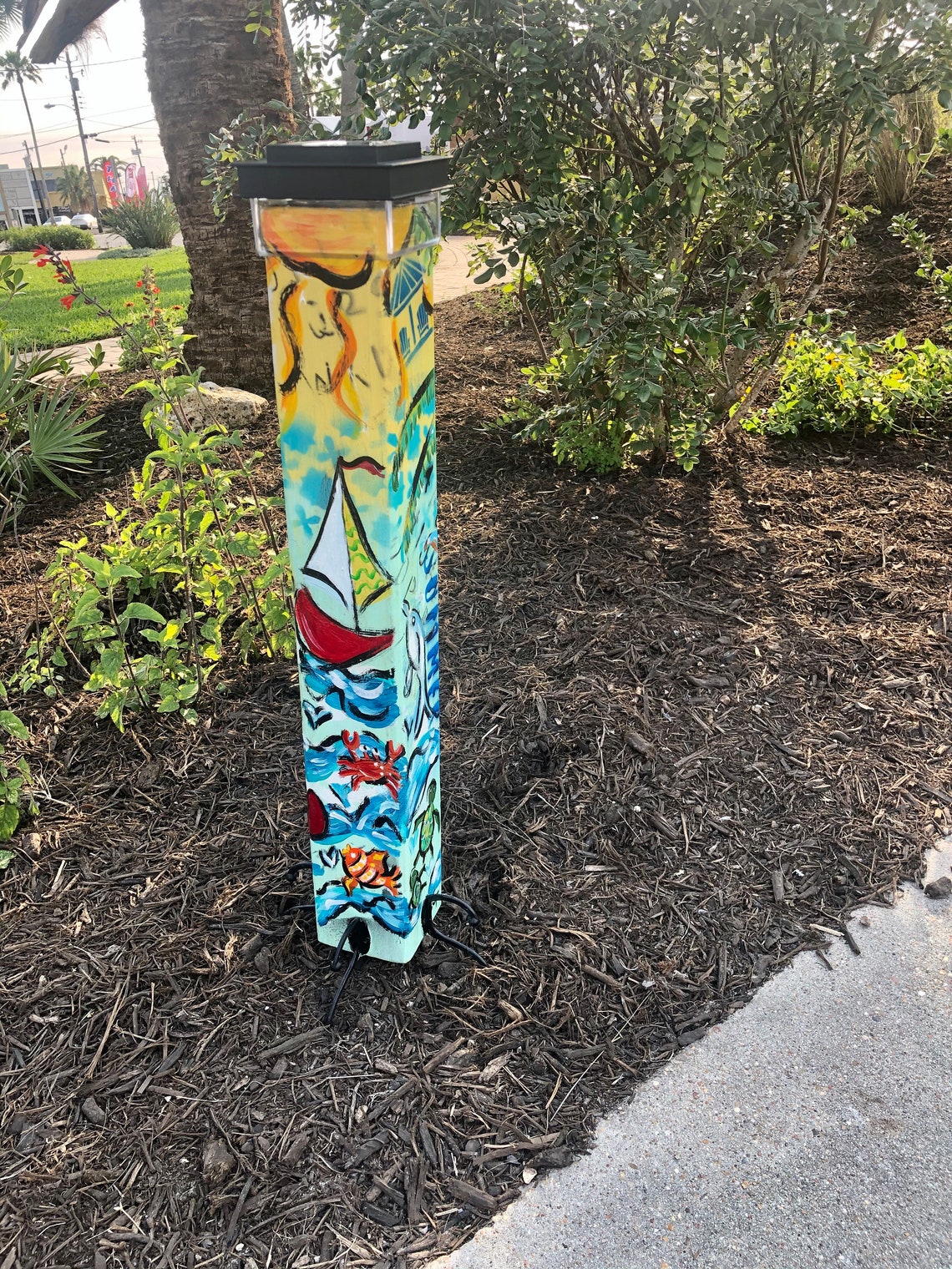 Outdoor Art Light/Garden Decoration /Totem Pole/ yard art Etsy