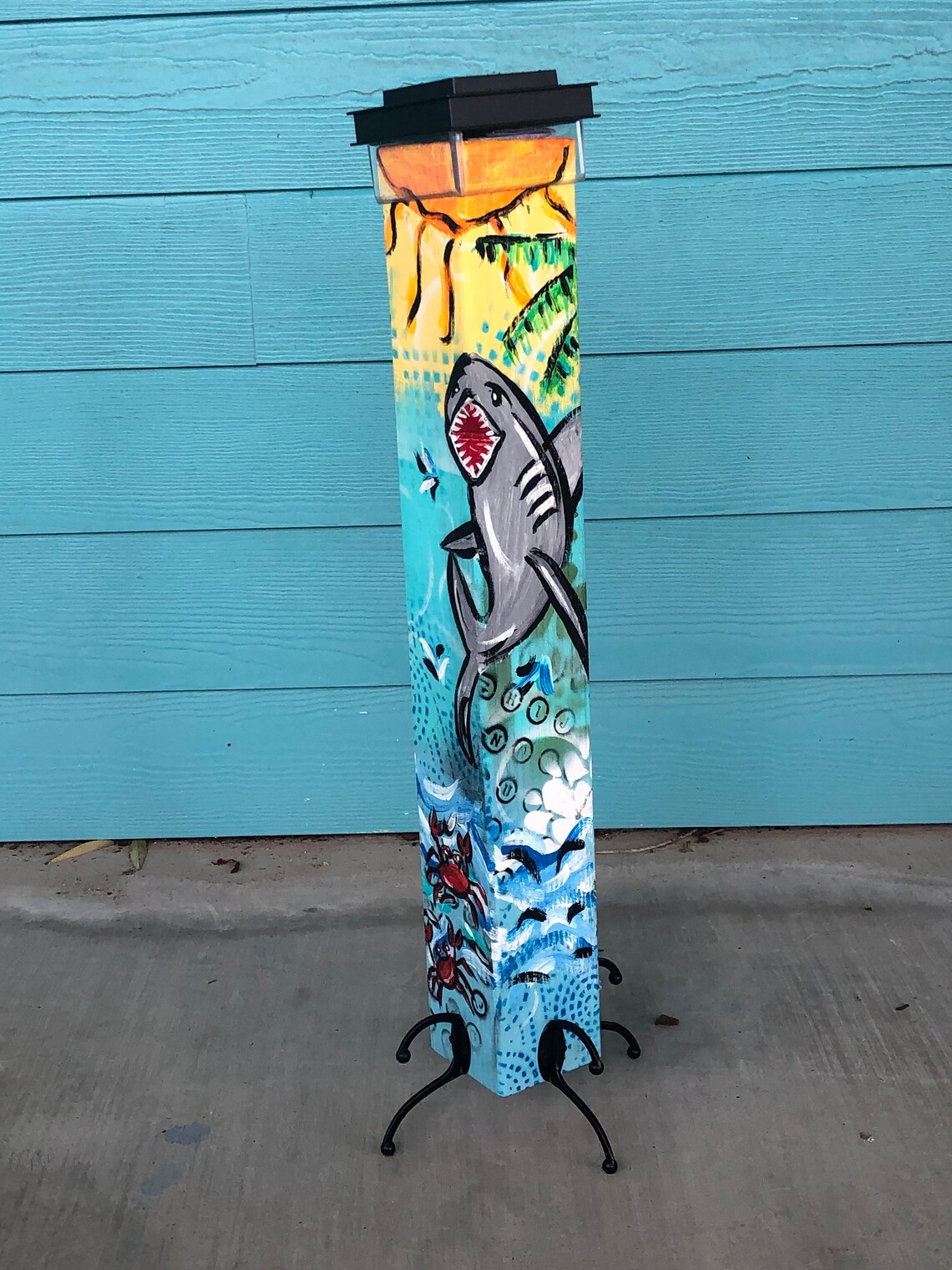 Outdoor Art Light/Garden Decoration /Totem Pole/ yard art Etsy