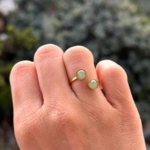 aventurine ring, gold ring, stainless steel ring, boho ring