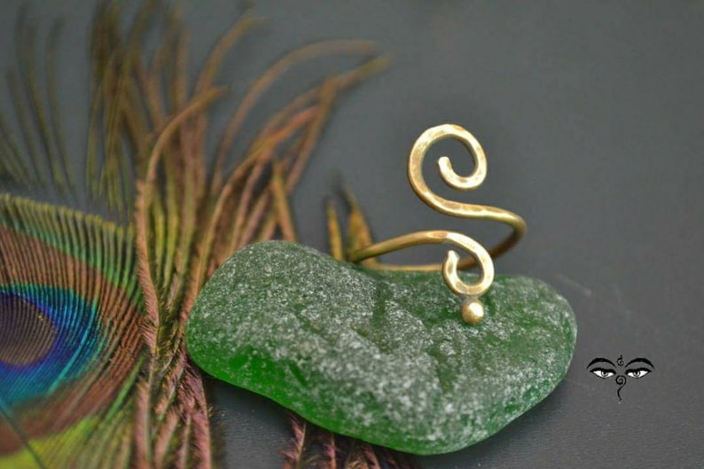 boho ring spiral ring Brass ring handmade ring
