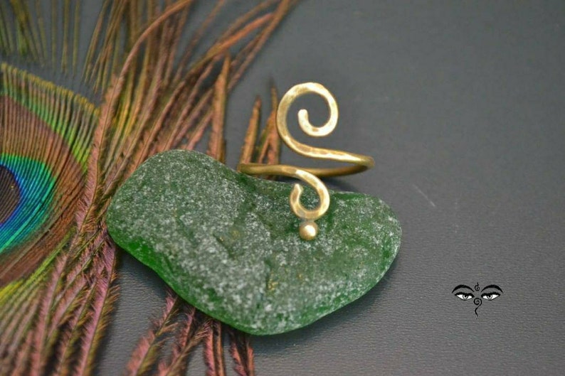 boho ring spiral ring Brass ring handmade ring