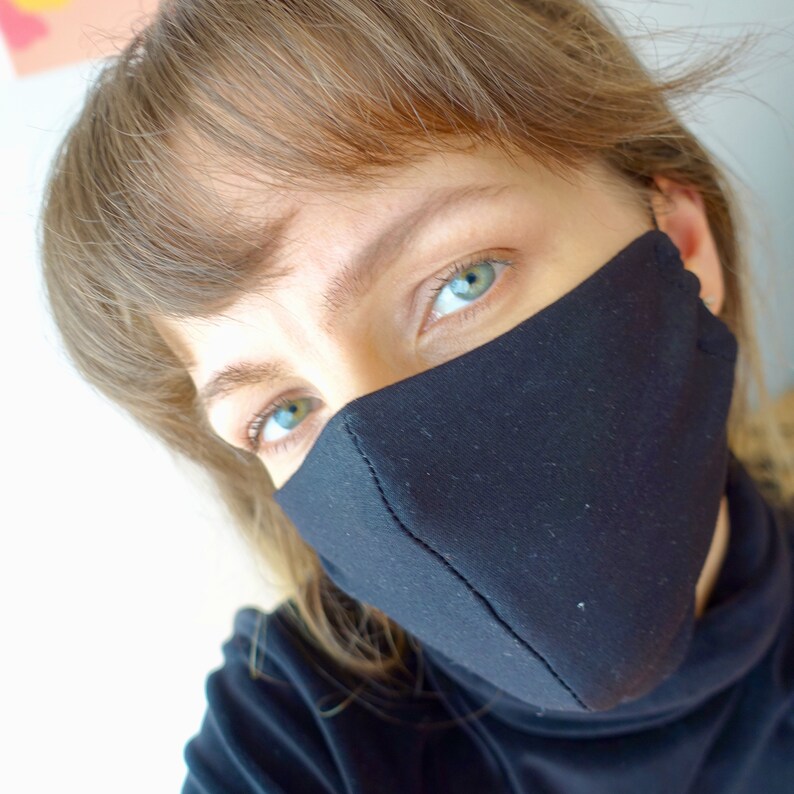 Black Cotton Face Mask Cloth Mask Black Reusable Face Mask Etsy Australia