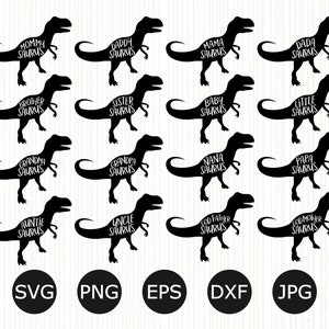 Familie Saurus MEGA Bundle SVG, Mama Saurus, Dadsy Saurus, Sister Saurus, Brother Sister Baby Saurus, Cut Files for Cricut Silhouette, Shirt