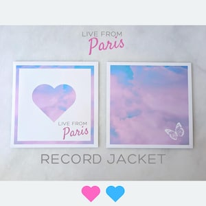 Live From Paris Vinyl Record Jacket - Hearts Pink & Blue