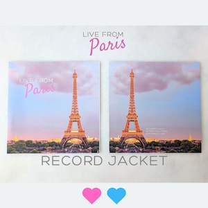Live From Paris Vinyl Record Jacket - Eiffel Tower Pink & Blue