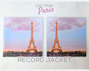 Live From Paris Vinyl Record Jacket - Eiffel Tower Pink & Blue
