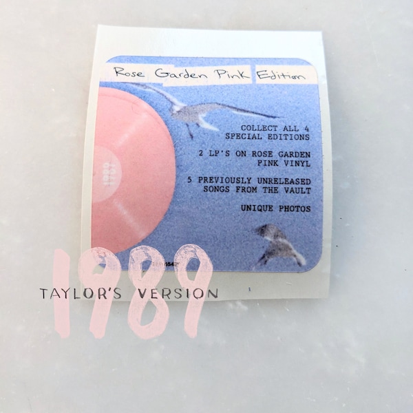 1989 TV Album Hype Sticker - Rose Garden Pink Vinyl Edition, Dupe Hype Sticker, Replica Hype Sticker, Vinyl Record Hype Sticker
