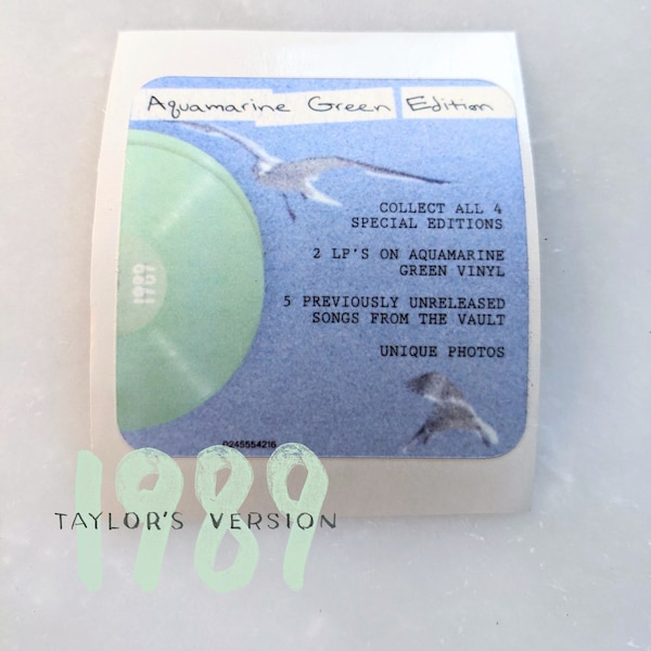 1989 TV Album Hype Sticker - Aquamarine Green Vinyl Edition, Dupe Hype Sticker, Replica Hype Sticker, Vinyl Record Hype Sticker