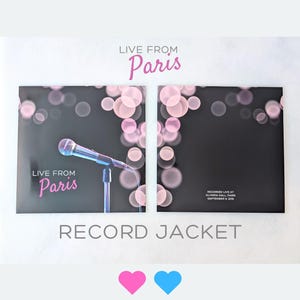 Live From Paris Vinyl Record Jacket - Black & Pink with Microphone and Lights