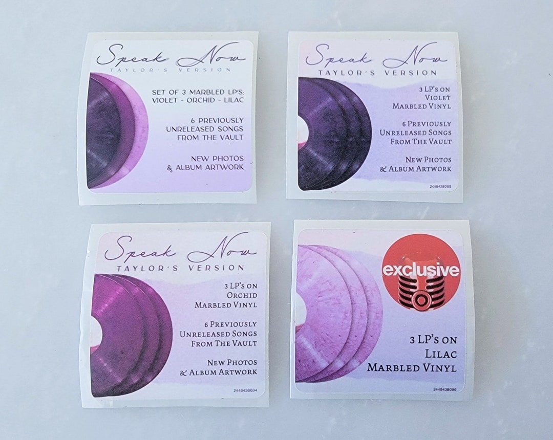 Speak Now TV Set of 4 Vinyl Hype Stickers, Violet Orchid Lilac Vinyl, Replacement Hype Stickers