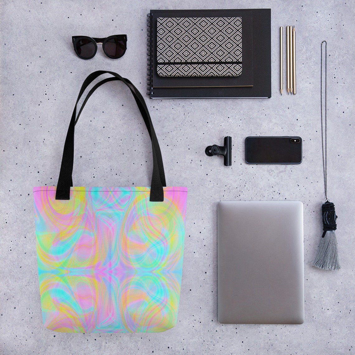 Tote Bag Canvas Festival Rave Bag Psychedelic Etsy