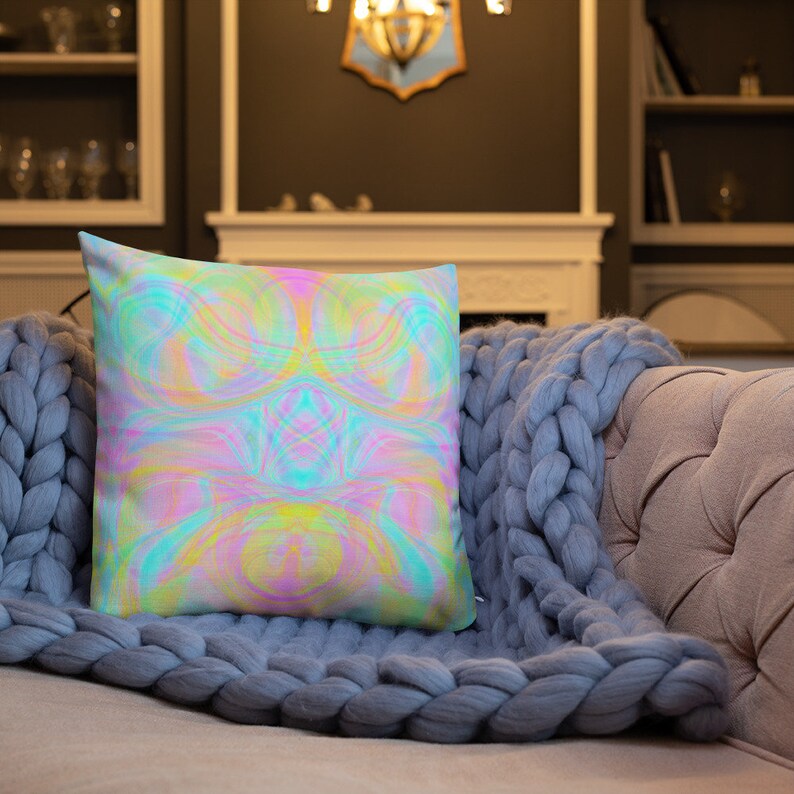 Pillow Pastel Trippy Psychedelic Etsy