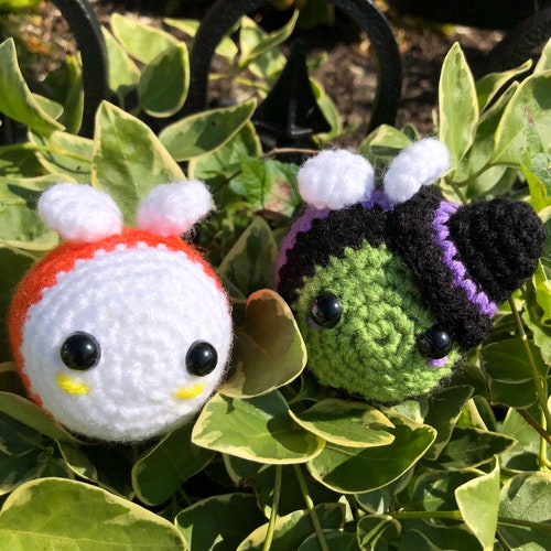 Crochet Candy Corn and Witch Bumble Bee | Halloween | handmade | spooky | plushie