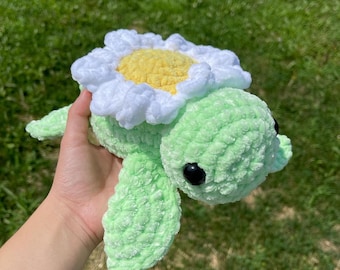 Crochet Flower Turtle | Daisy | Sunflower | amigurumi | stuffed animal | plushie