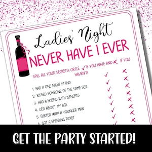 Ladies Night Never Have I Ever, Fun Party Games, Girl Night Out, Ladies ...