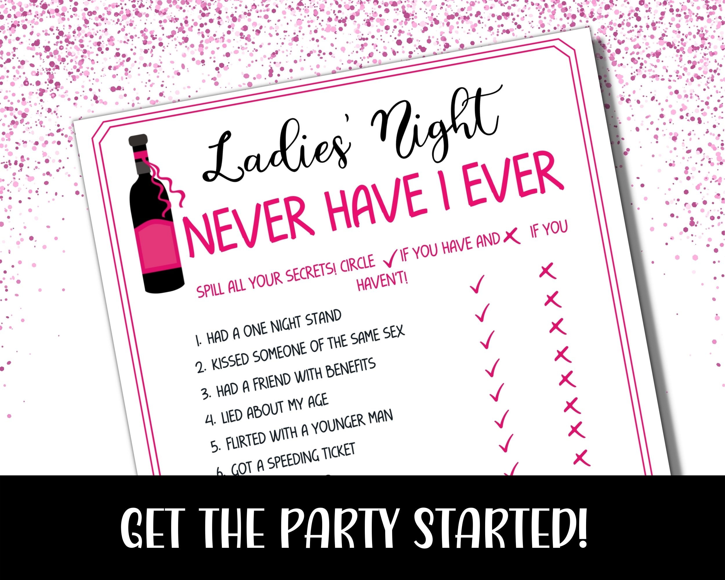 Ladies Night Never Have I Ever, Fun Party Games, Girl Night Out, Ladies