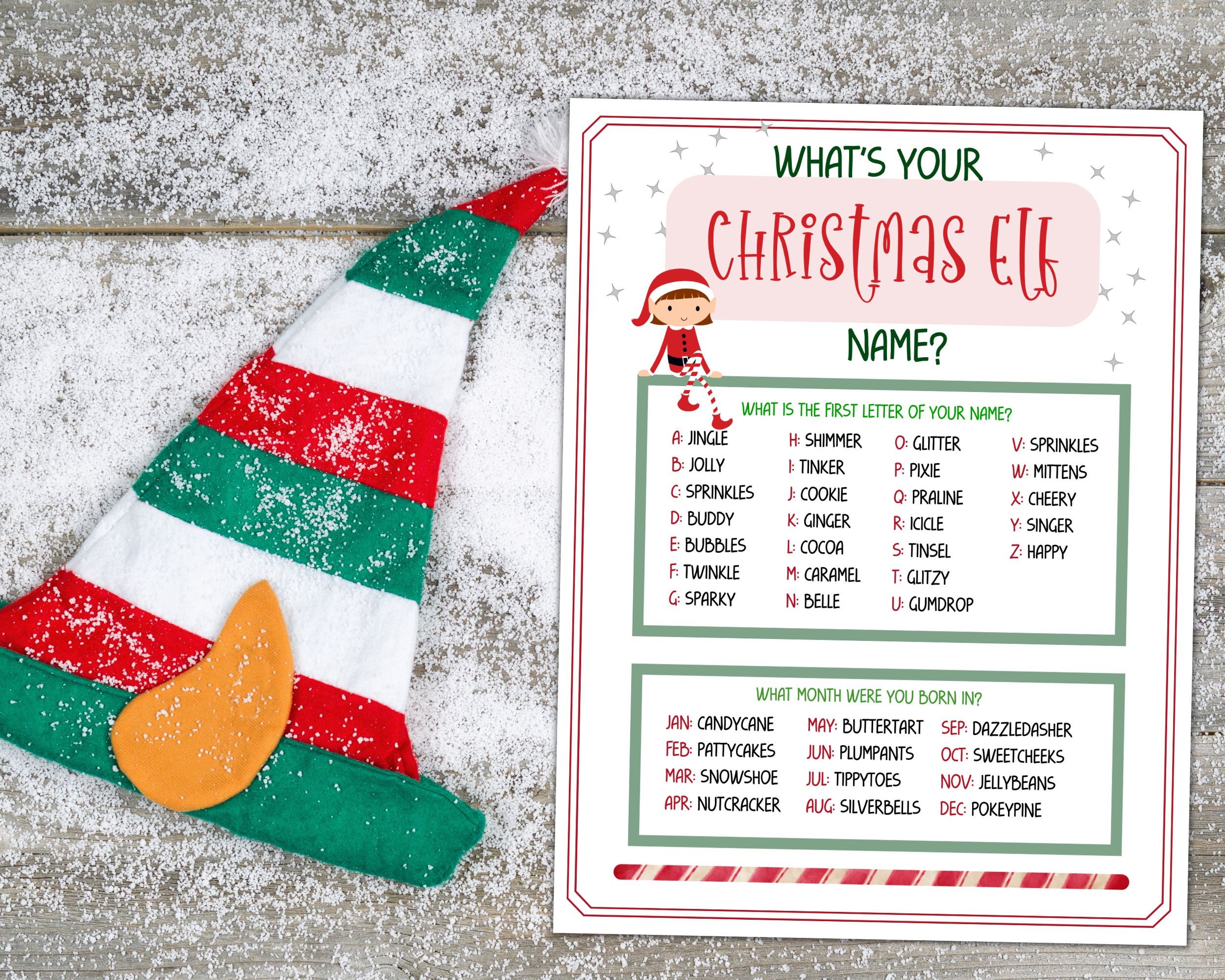 What's Your Christmas Elf Name Game Printable Christmas Etsy