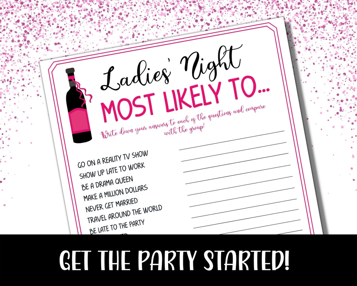 Ladies Night Most Likely To, Fun Party Games, Girl Night Out, Ladies ...