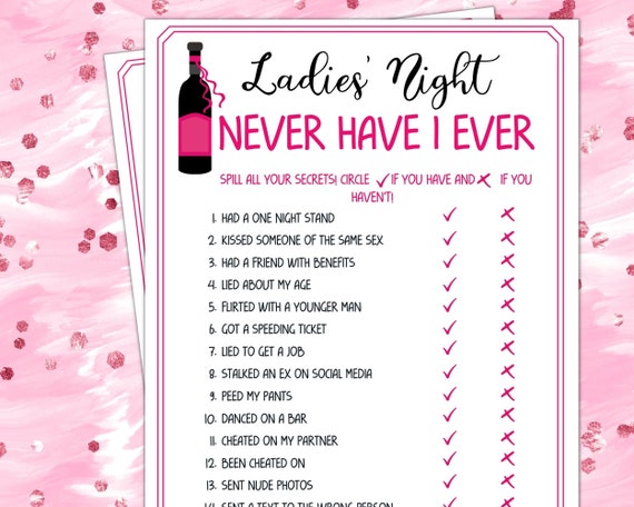 Ladies Night Never Have I Ever Fun Party Games Girl Night