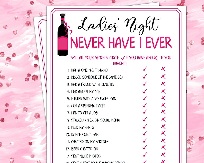 Ladies Night Never Have I Ever, Fun Party Games, Girl Night Out, Ladies