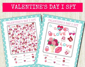 Valentine's Day I SPY, I Spy Game, Printable Valentine's Day Game, Last Minute Valentine's Day, Valentine I Spy