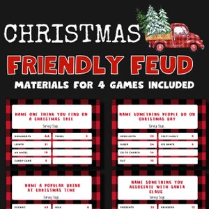 Christmas Friendly Feud Game,  Family Feud Quiz, Christmas Day Family Game Night,  Holiday Family Quiz,  Family Group Game, Party Game