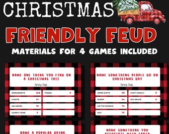 Christmas Friendly Feud Game,  Family Feud Quiz, Christmas Day Family Game Night,  Holiday Family Quiz,  Family Group Game, Party Game