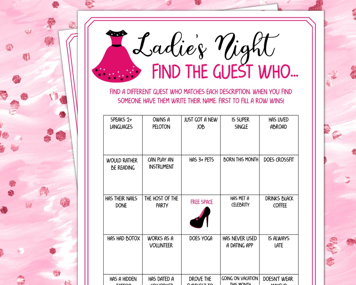 Ladies Night Find the Guest Who Fun Party Games Girl Night Etsy