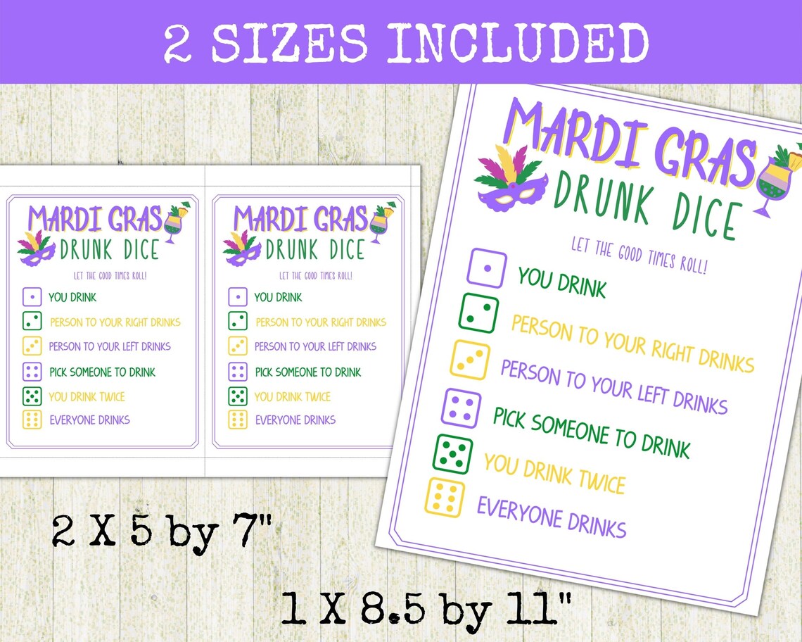 mardi gras dice beads