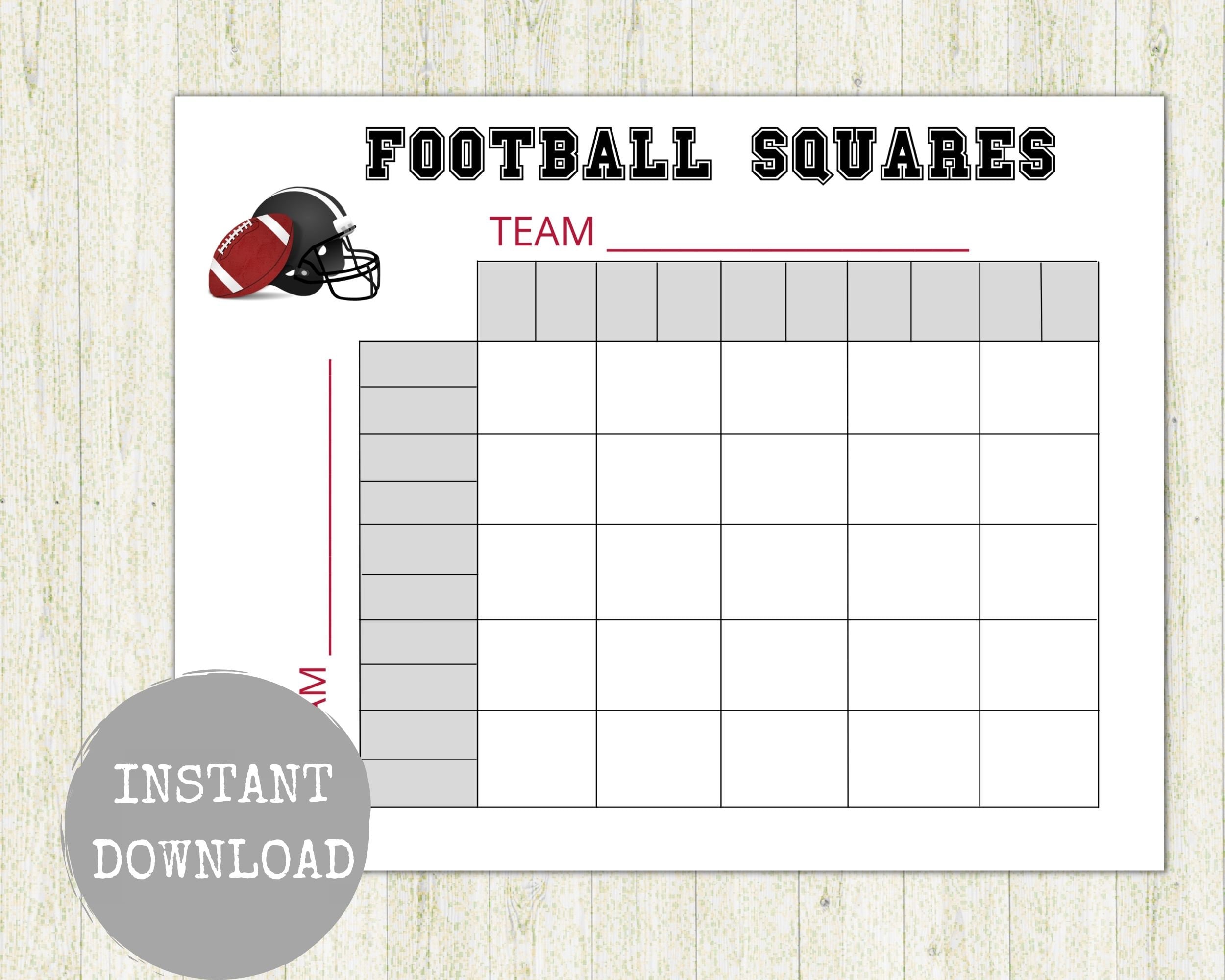 Football Squares Game, 25 Squares Football Squares, Bowl Squares Football Squares Game, 25 Squares Football Squares, Bowl Squares