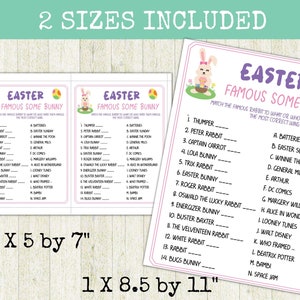 Easter Famous Some Bunny Game, Printable Easter Party Games, Fun Easter ...