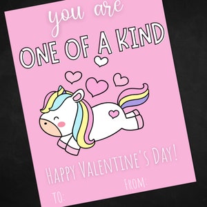 Printable Unicornvalentine's Day Cards, Valentines Card for Kids ...