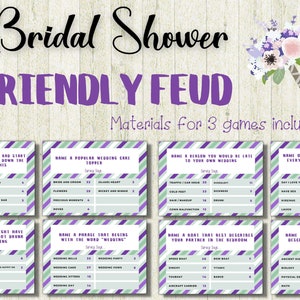 Bridal Shower Friendly Feud Quiz, Family Feud Quiz, Bridal Shower Game,  Bridal Shower Fun Group Game, Bridal Party Game,