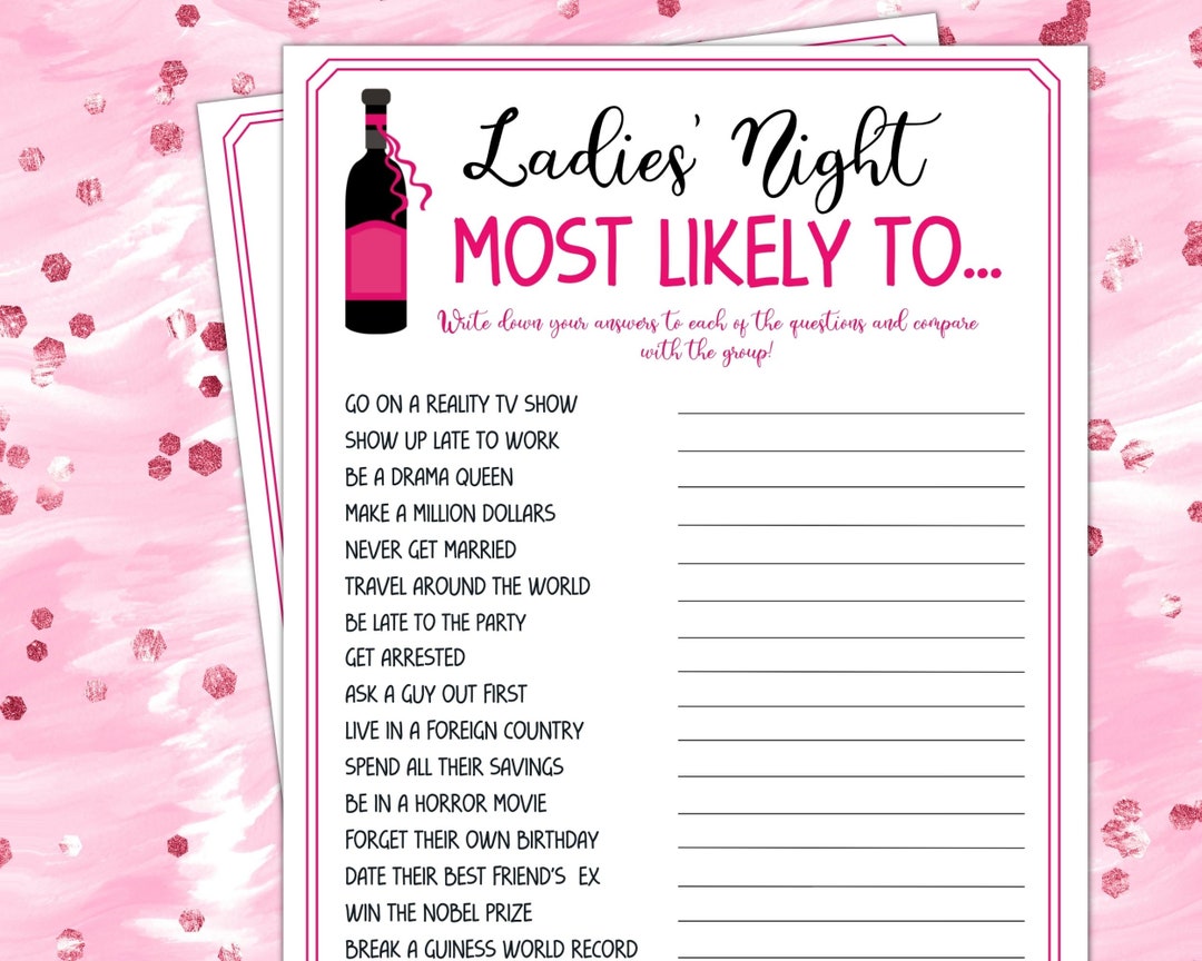 Ladies Night Most Likely To, Fun Party Games, Girl Night Out, Ladies