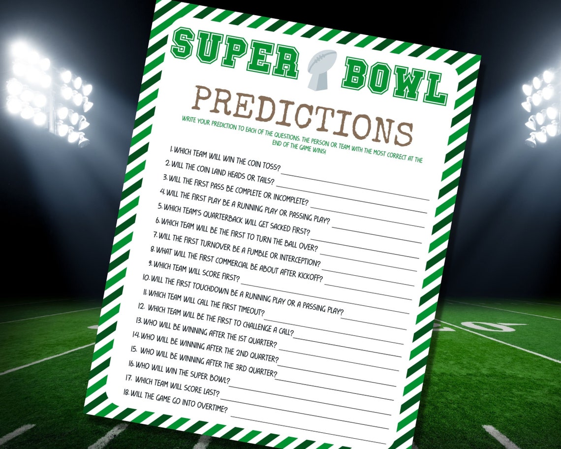 bowl games and schedule Super Bowl Predictions Game Super Bowl Game 2023 Printable Etsy