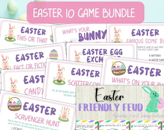 Paquete de juegos de Pascua, Pascua 2022, Juegos imprimibles de Pascua, Juego de fiesta de Pascua, Disputa amistosa, Diversión familiar de Pascua, Paquete de actividades de Pascua