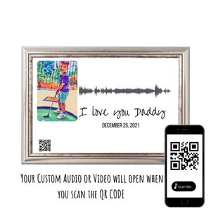 Voice recording / Father&#39;s day gift for him / Gift from Kids / Custom Sound Wave Art Print  / Personalized Father&#39;s Day Gift