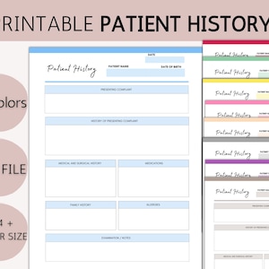 Printable Nursing Patient History, Nursing Patient History Sheet, Nursing Student, Medical Student, Student Nurses, Medical History