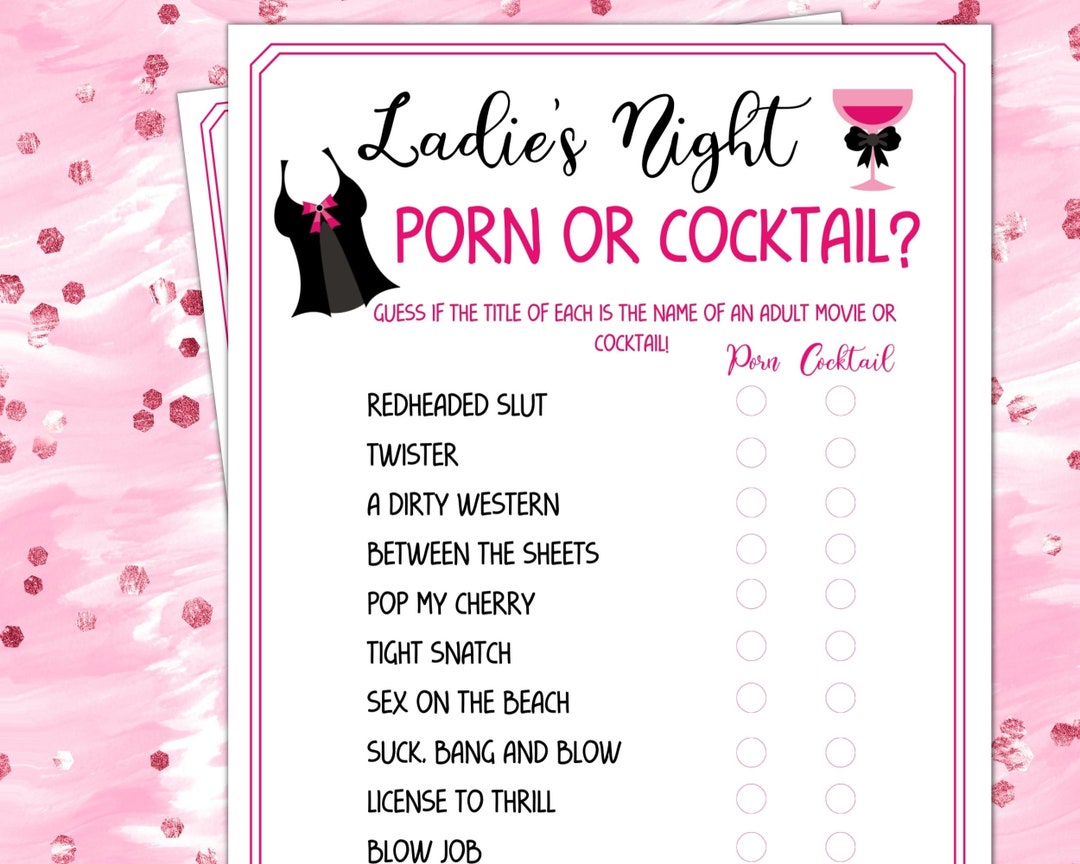 Ladies Night Porn or Cocktail Game Fun Party Games Girl