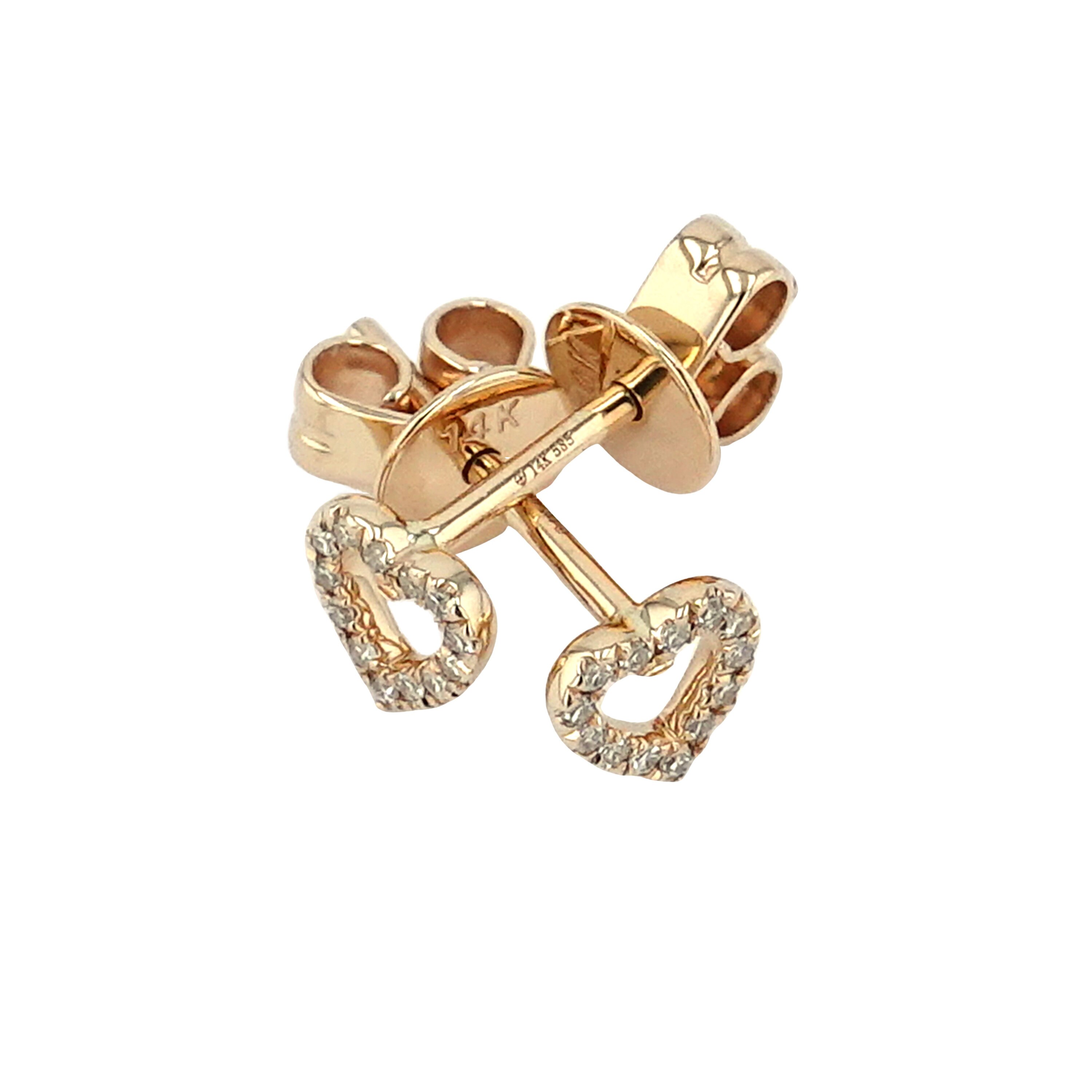 OPEN HEART STUD DIAMOND EARRINGS