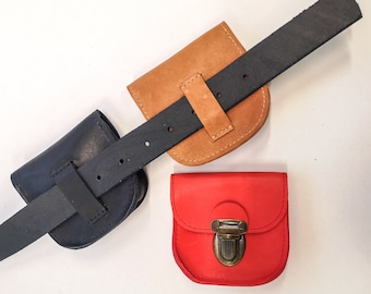 Portefeuille ceinture, pochette ceinture en cuir, mini porte-monnaie ceinture, pochette cowboy, geldbeutel leder vintage, sac ceinture style viking, renaissance