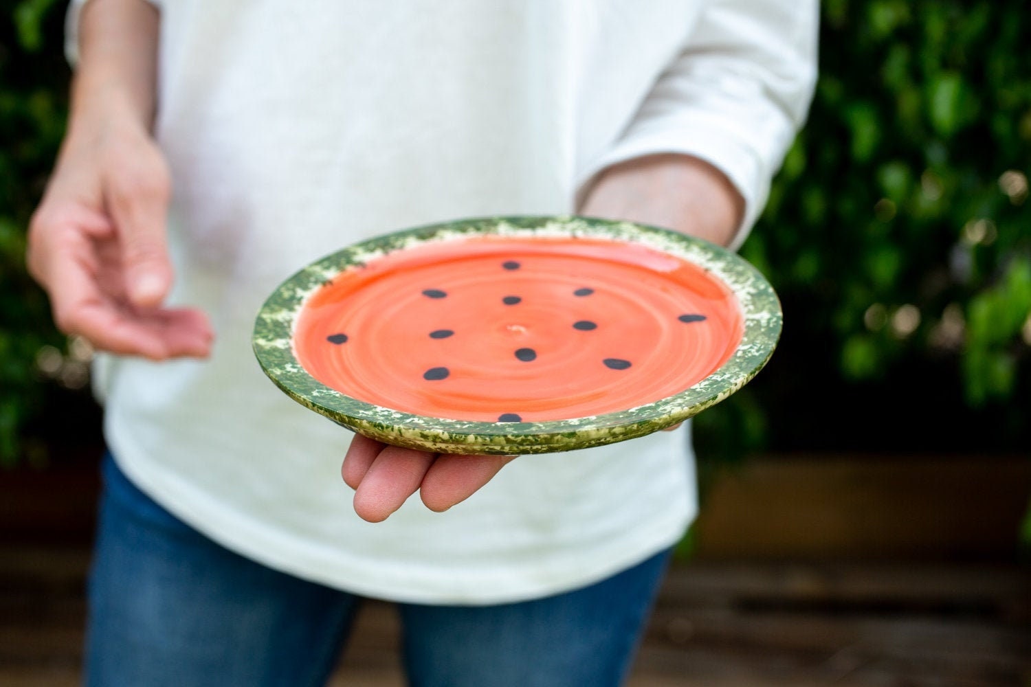 Plaques de Pastèque en Céramique - Décor Fête d'été Assiettes Uniques Fruit Kitchen Decor Nouvelles 