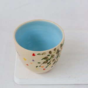 Small Ceramic Bowls Tapas Bowls Prep Bowls Ceramic Bowl Set Handmade Dinnerware Wedding Gift for Guests Inner Color Bowls Sky Blue