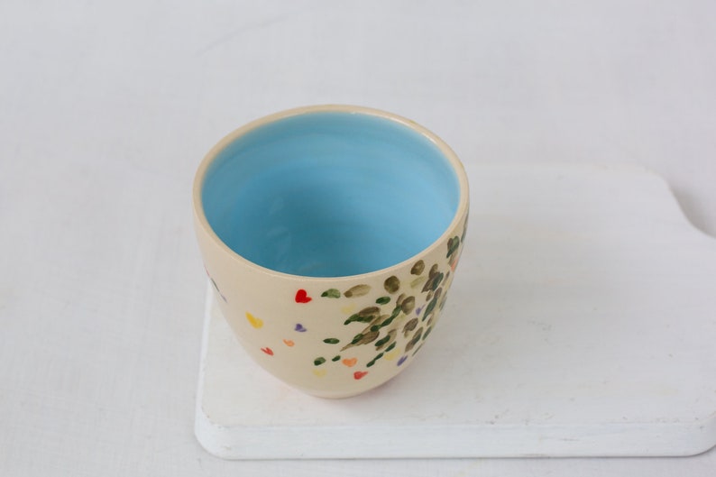 Small Ceramic Bowls Tapas Bowls Prep Bowls Ceramic Bowl Set Handmade Dinnerware Wedding Gift for Guests Inner Color Bowls Sky Blue