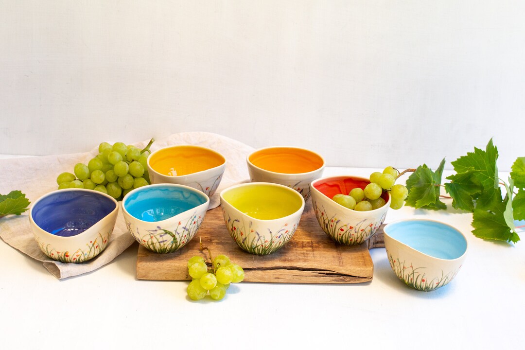 Small Colorful Ceramic Snack Bowls Ceramic Sponge Holder Tapas Bowls