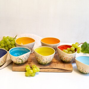 Small Colorful Ceramic Snack Bowls - Ceramic Sponge Holder - Tapas Bowls - Wheel Thrown Pottery Bowls