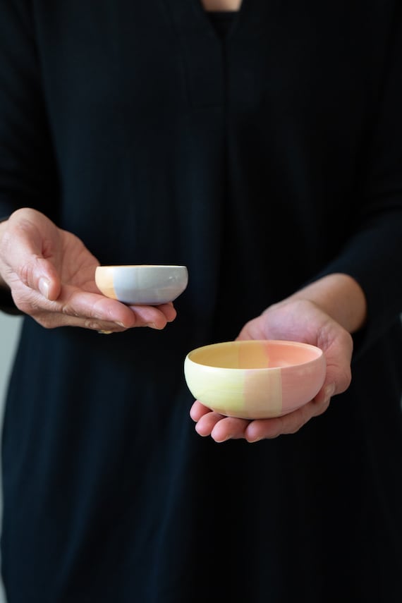 Small Ceramic Bowls Boho Hand Painted Pastel Ceramic Tapas Bowl