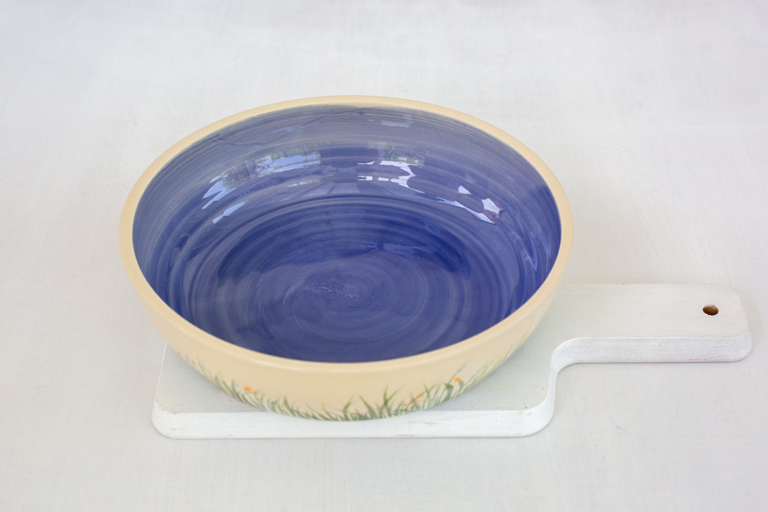 Hand Painted Floral Bowl Serving Bowl Modern Farmhouse Kitchen Decor 9 Colorful Ceramic Bowl