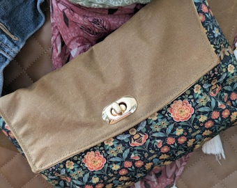 Haralson sling bag, cross body bag, wear 3 ways, waxed canvas and fabric bag