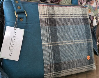 Aelia Tote bag, 100% Yorkshire tweed handbag, wool handbag, fabric crossbody